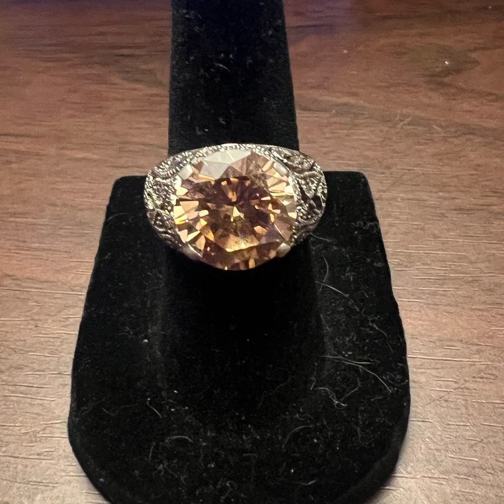 Joseph Esposito Espo Champagne CZ Jubilee Sterling Silver Ring